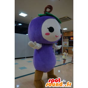 Roxo e branco boneco mascote, redondo e bonito - MASFR25939 - Yuru-Chara Mascotes japoneses