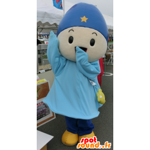 Poika maskotti sinisellä asu korkilla - MASFR25941 - Mascottes Yuru-Chara Japonaises