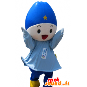 Boy maskot v modrém obleku s víčkem - MASFR25941 - Yuru-Chara japonské Maskoti