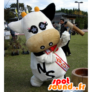 Mascot obr kráva, černé a bílé - MASFR25943 - Yuru-Chara japonské Maskoti
