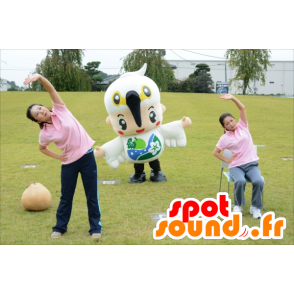 Boy mascotte kostuum vogel, wit en geel - MASFR25948 - Yuru-Chara Japanse Mascottes