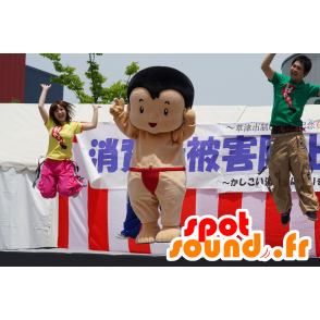 Mascot Afakun Boya, liten gutt med en rød slip - MASFR25949 - Yuru-Chara japanske Mascots