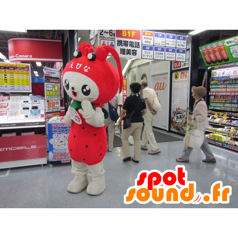 Mascot Nya-Shrimp, White Cat disguised as shrimp - MASFR25955 - Yuru-Chara Japanese mascots