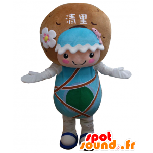 Mascotte de Kiyo tsupi, représentant une cascade avec un saumon - MASFR25956 - Mascottes Yuru-Chara Japonaises