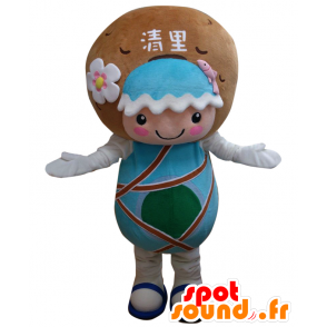 Kiyo tsupi Maskottchen, die einen Wasserfall mit Lachs - MASFR25956 - Yuru-Chara japanischen Maskottchen