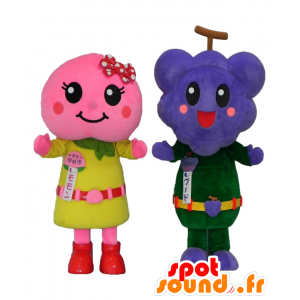 Mascotas Bude Kun, pesca de color rosa y Momón chan, uvas - MASFR25959 - Yuru-Chara mascotas japonesas