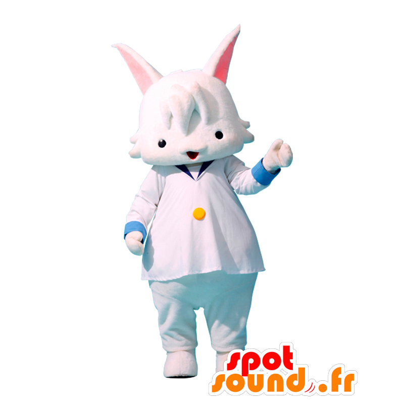 Mascot Co-nyan, blanco y azul del conejito, dulce y lindo - MASFR25961 - Yuru-Chara mascotas japonesas