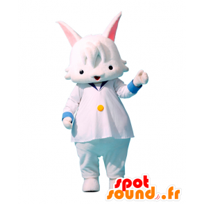 Mascotte de Co-nyan, lapin blanc et bleu, doux et mignon - MASFR25961 - Mascottes Yuru-Chara Japonaises