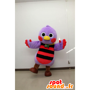 Mascot Saitamatchi pieni lintu violetti, punainen ja musta - MASFR25963 - Mascottes Yuru-Chara Japonaises