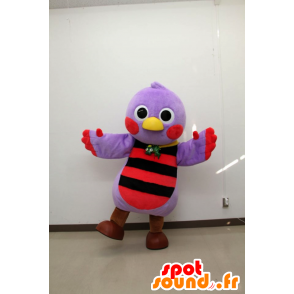 Mascot Saitamatchi pequeno pássaro roxo, vermelho e preto - MASFR25963 - Yuru-Chara Mascotes japoneses