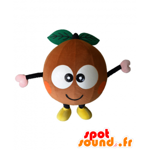 Chappy maskot, rund frugt, brun og grøn - Spotsound maskot
