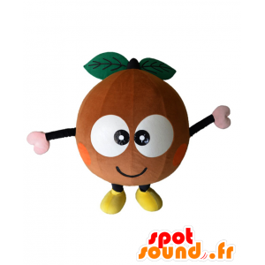 Mascot Chappy, ronde fruit, bruin en groen - MASFR25964 - Yuru-Chara Japanse Mascottes