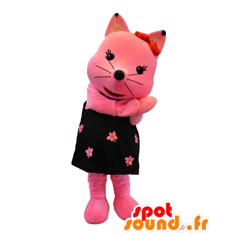 He aquí la mascota chan, gato de color rosa con un vestido negro - MASFR25966 - Yuru-Chara mascotas japonesas