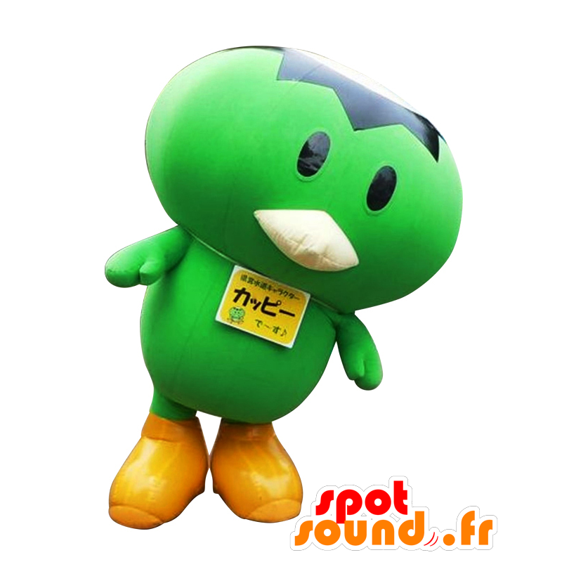 Mascotte de Kappi, de canard, d'oiseau vert et noir - MASFR25969 - Mascottes Yuru-Chara Japonaises