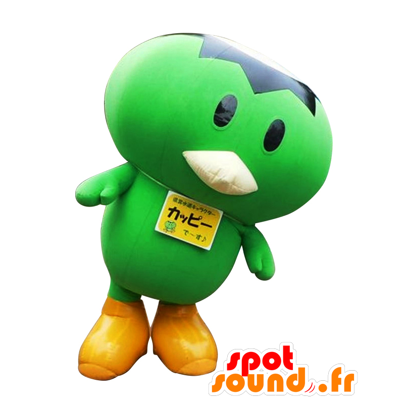 Mascot Kappi, ankka, vihreä ja musta lintu - MASFR25969 - Mascottes Yuru-Chara Japonaises