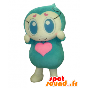 Mascot Hitoshizuku chan, gota azul, com corações - MASFR25970 - Yuru-Chara Mascotes japoneses