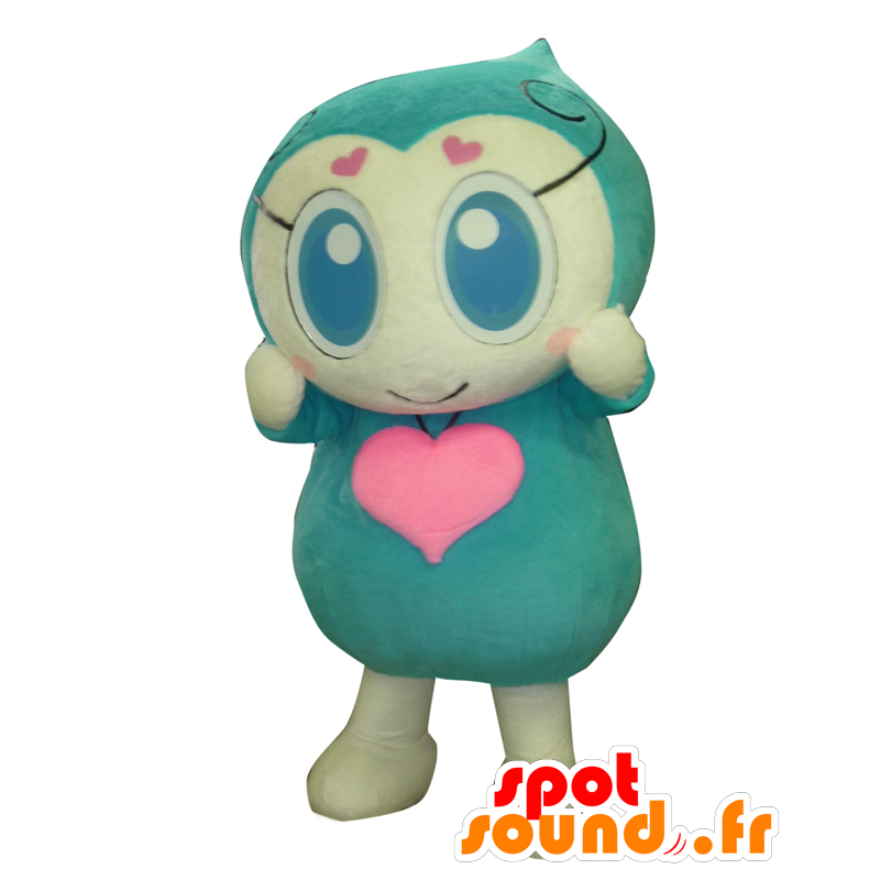 Mascot Hitoshizuku chan, blå dråpe, med hjerter - MASFR25970 - Yuru-Chara japanske Mascots