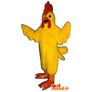Mascot gallo de tamaño gigante amarilla. Traje polla amarilla - MASFR006850 - Mascota de gallinas pollo gallo