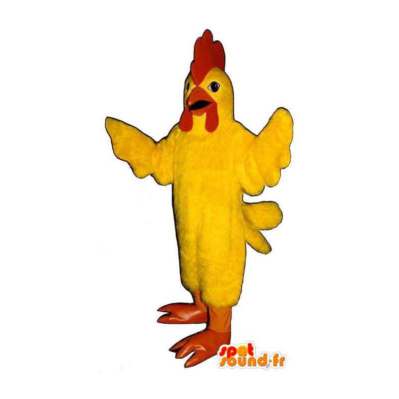 Mascotte del gallo giallo formato gigante. Gallo giallo Costume - MASFR006850 - Mascotte di galline pollo gallo