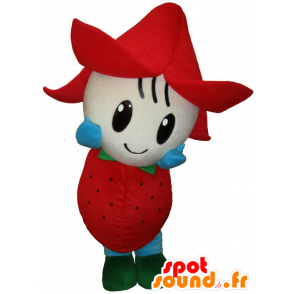 Mascot Kanuma Berry-chan, fresa, flor roja - MASFR25973 - Yuru-Chara mascotas japonesas