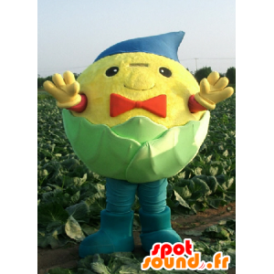 Mascot Kyabetchi-kun, green cabbage, yellow and blue - MASFR25974 - Yuru-Chara Japanese mascots