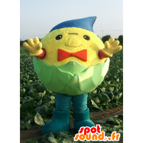 Mascot Kyabetchi-kun, green cabbage, yellow and blue - MASFR25974 - Yuru-Chara Japanese mascots