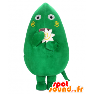 Yamaton maskot, grøn mand med en blomst - Spotsound maskot