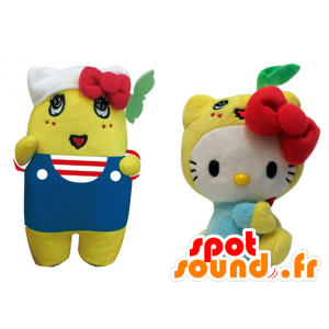 Mascots Funassyi und Hallo Kitty, berühmte Leute - MASFR25979 - Yuru-Chara japanischen Maskottchen