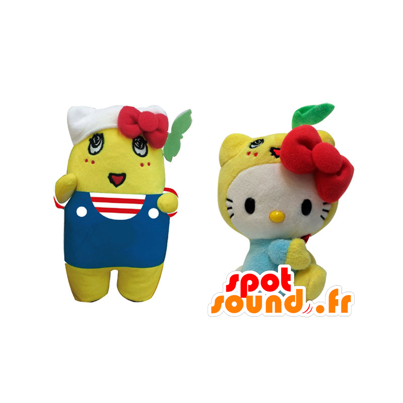 Mascots Funassyi und Hallo Kitty, berühmte Leute - MASFR25979 - Yuru-Chara japanischen Maskottchen Mascots Funassyi und Hallo Kitty, berühmte Leute - MASFR25979 - Yuru-Chara japanischen Maskottchen