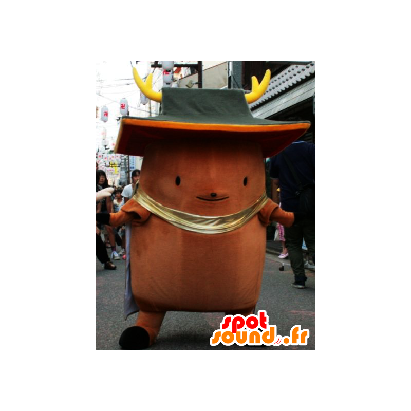 Mascot Manto-Kun, veados, alces para castanho, com um telhado - MASFR25983 - Yuru-Chara Mascotes japoneses