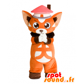 Mascot Taise-kun, oransje og hvit rev - MASFR25986 - Yuru-Chara japanske Mascots