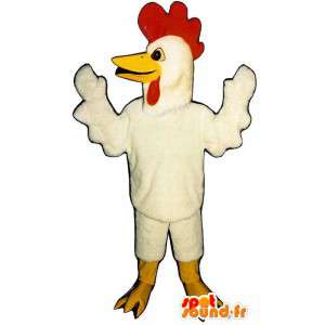 Gallo bianco della mascotte, gigante - MASFR006852 - Mascotte di galline pollo gallo