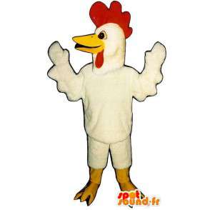 Gallo bianco della mascotte, gigante - MASFR006852 - Mascotte di galline pollo gallo