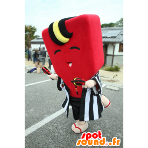 Mascotte de Naruru chan, de personnage rouge et jaune, géant - MASFR25988 - Mascottes Yuru-Chara Japonaises
