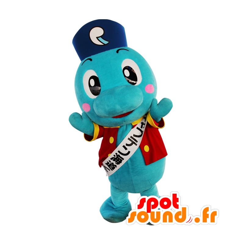 Mascotte de Capitaine Kaido-kun, dauphin bleu - MASFR25990 - Mascottes Yuru-Chara Japonaises