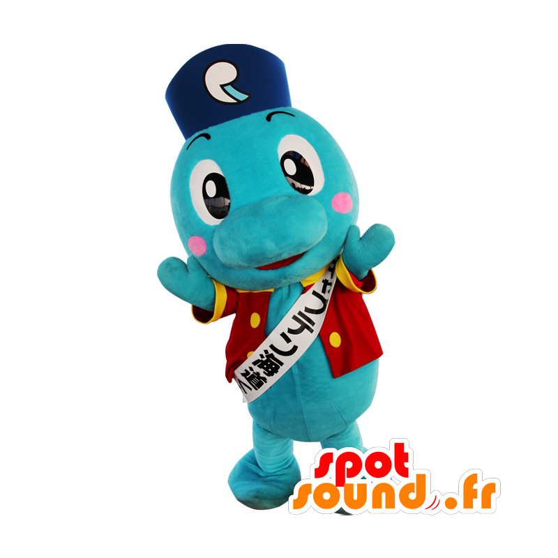 Mascot Kaptein Kaido-kun, blå delfin - MASFR25990 - Yuru-Chara japanske Mascots