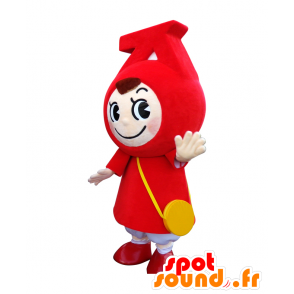 Mascot Sumarun, caráter sorridente, vestido de vermelho - MASFR25991 - Yuru-Chara Mascotes japoneses