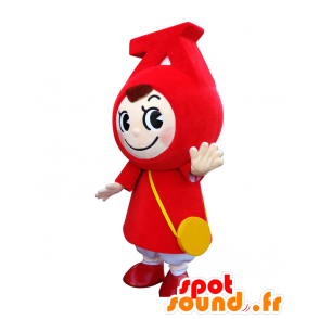 Mascot Sumarun, hymyilevä hahmo, pukeutunut punaiseen - MASFR25991 - Mascottes Yuru-Chara Japonaises