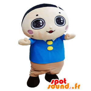 Mascotte de Morne dad, petit garçon en tenue bleue et beige - MASFR25993 - Mascottes Yuru-Chara Japonaises