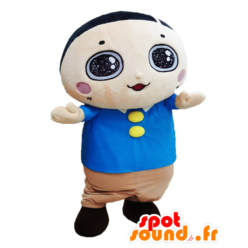 Mascot Morne pai, vestido de azul e bege menino - MASFR25993 - Yuru-Chara Mascotes japoneses