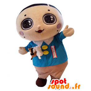 Mascot Morne dad, little boy blue and beige dress - MASFR25993 - Yuru-Chara Japanese mascots