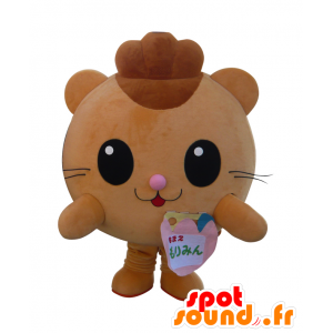 モリミンのマスコット、丸くてかわいい茶色の猫-MASFR25994-日本のゆるキャラのマスコット
