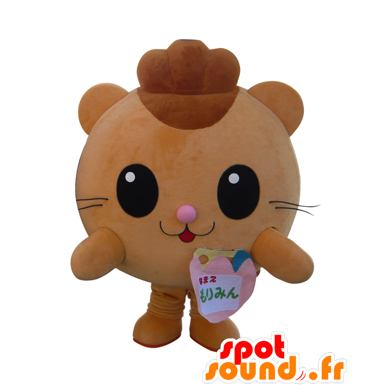 Mascot Morimin, ruskea kissa ympärillä ja söpö - MASFR25994 - Mascottes Yuru-Chara Japonaises