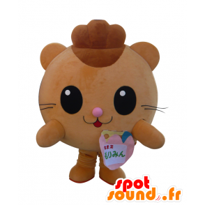 モリミンのマスコット、丸くてかわいい茶色の猫-MASFR25994-日本のゆるキャラのマスコット