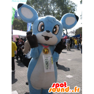 Verdi mascotte, coniglio blu con le grandi orecchie - MASFR25995 - Yuru-Chara mascotte giapponese