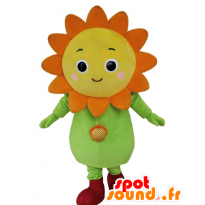 Mascot Himawari, girasol amarillo, naranja y verde - MASFR25996 - Yuru-Chara mascotas japonesas