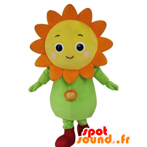 Mascot Himawari, Sonnenblumen gelb, orange und grün - MASFR25996 - Yuru-Chara japanischen Maskottchen