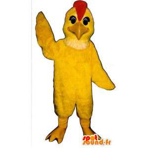 Yellow Bird mascotte met een rode heuvelrug - MASFR006853 - Mascot vogels