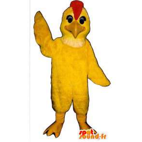 Yellow bird mascot with a red crest - MASFR006853 - Mascot of birds