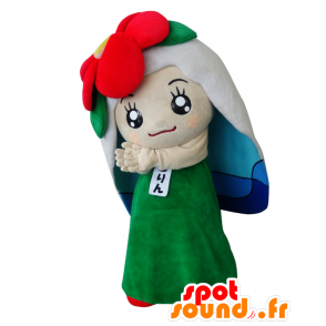 Mascot N Gotori, camellia flower with a veil - MASFR25999 - Yuru-Chara Japanese mascots